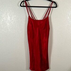 Victoria’s Secret Red Floral Satin Strappy Nightie Size small